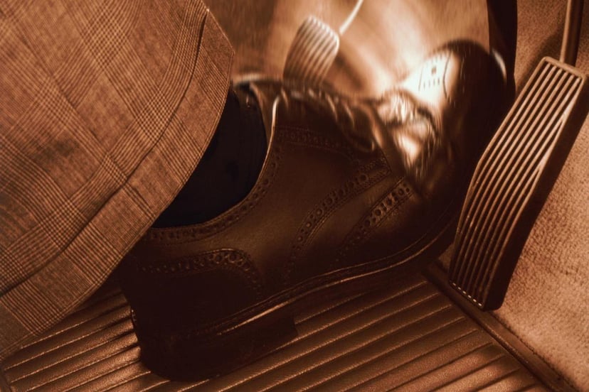 Stepping On Brake Pedal
