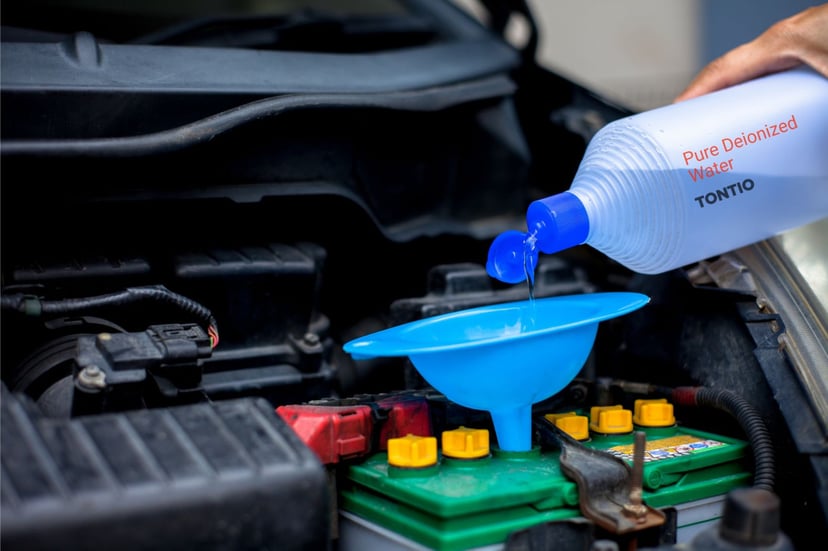 Top Up Battery Fluid Using Distilled Water