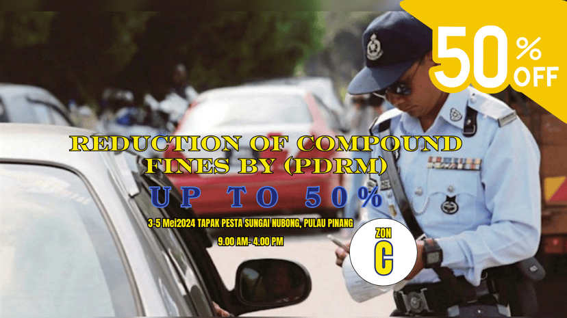 PDRM Penang: up to 50% off traffic tickets, May 3-5, photo 1