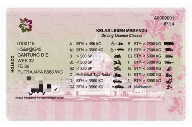 2025 Malaysian Driving Licence Design Rear
