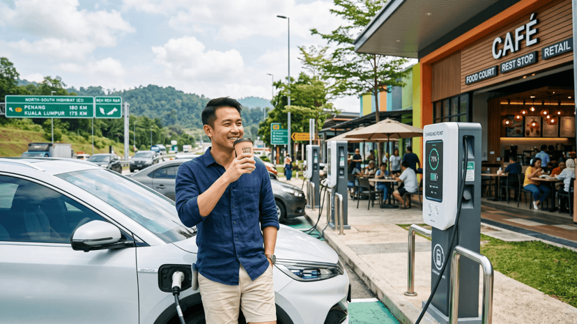 KL ke Pulau Pinang dengan EV: Tempat mengecas, berehat dan minum kopi pada 2026, photo 1