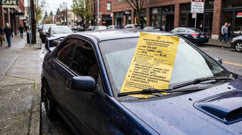Unresolved Inspection Notice Tint, Modifications, Defects
